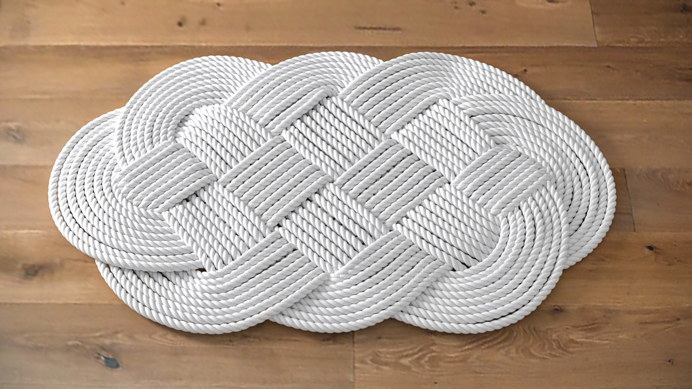 3d model of handknitted rope rug
