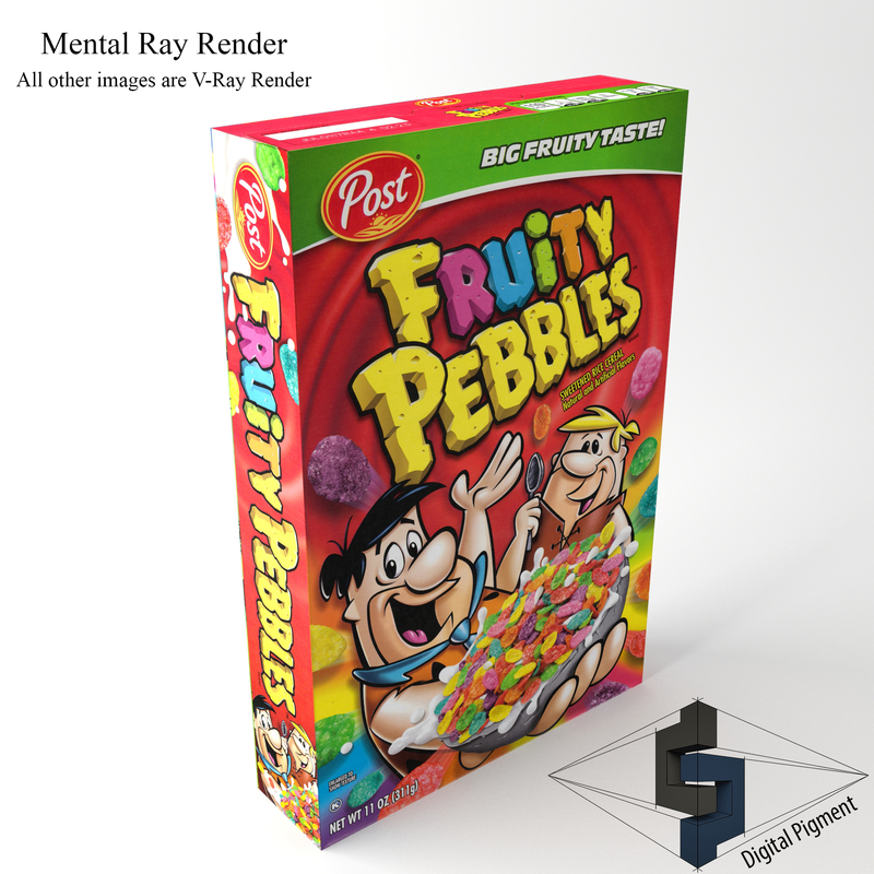 3d model fruity pebbles 2 cereal box