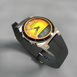 3d model casio watch