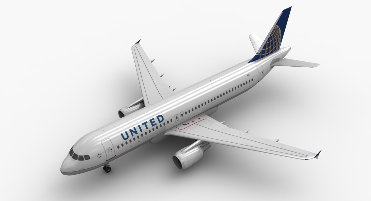 airbus a320 united airlines 3d model