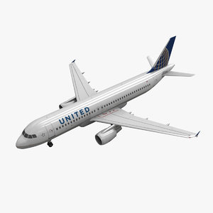 airbus a320 united airlines 3d model