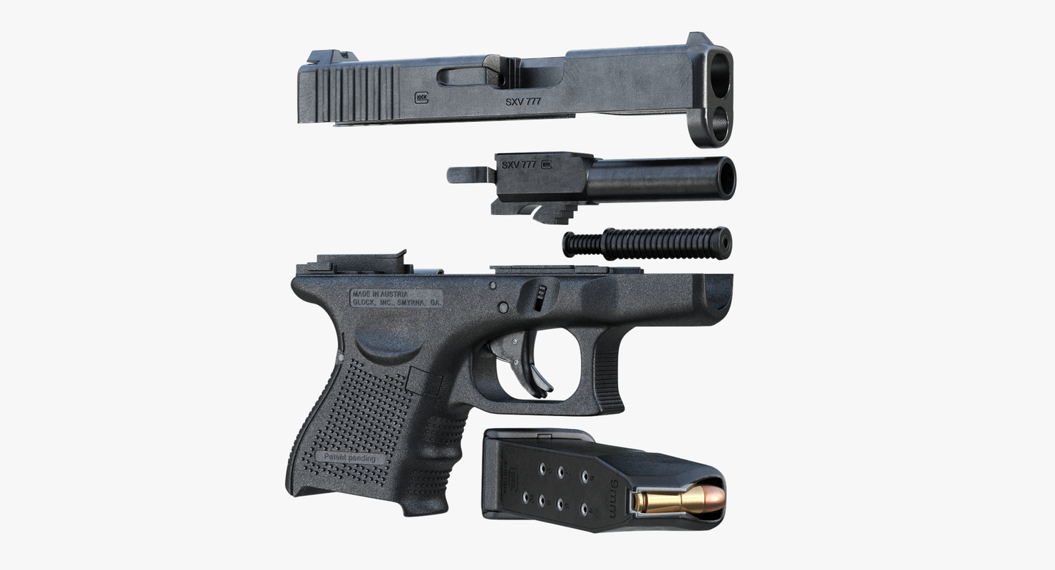 Gun Glock 26 Gen 3d Model 9084