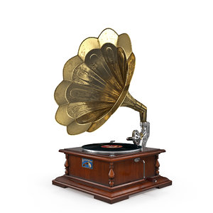 old phonograph gramophone 3d model