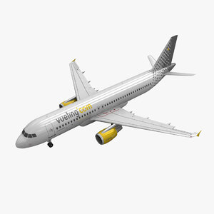 3d model of airbus a320 vueling animation