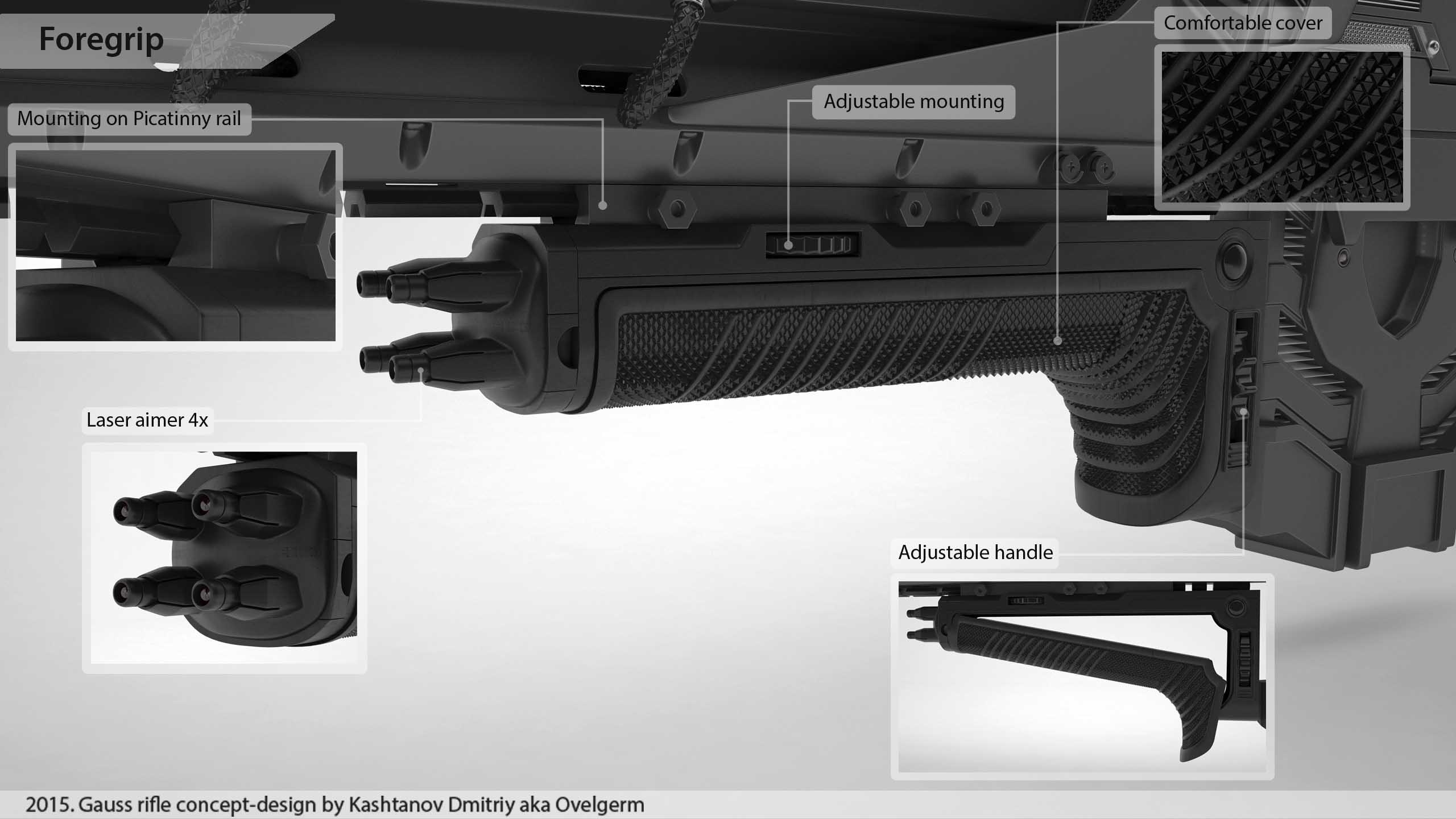 gauss rifle 3d model