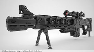 gauss rifle 3d model