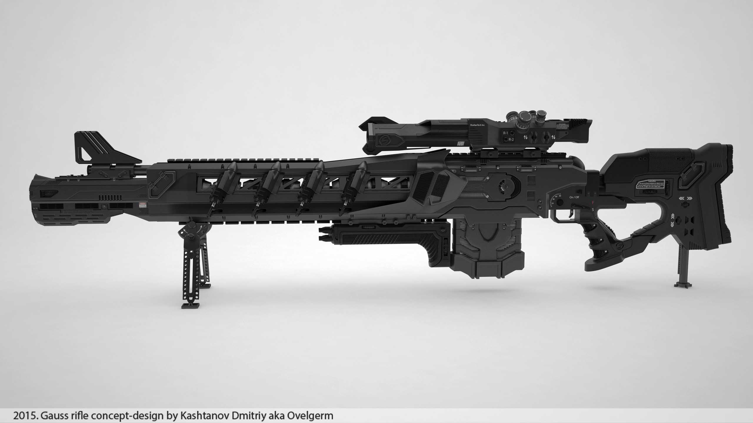 gauss rifle 3d model