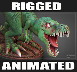 rigged t-rex animation rex 3d model