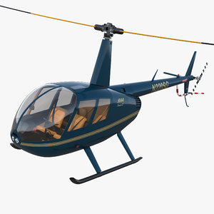 light helicopter robinson r44 3d model