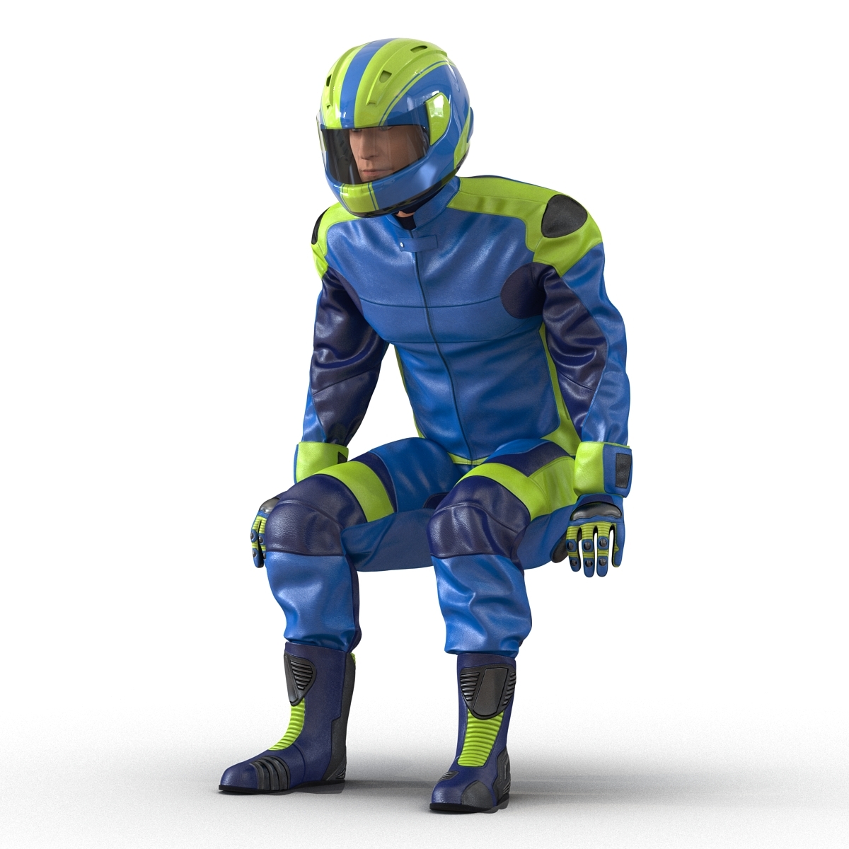 摩托车骑士generic rigged for cinema 4d3d模型