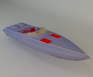 boat speedboat 3d max
