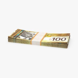 3d model 100 canadian dollar note