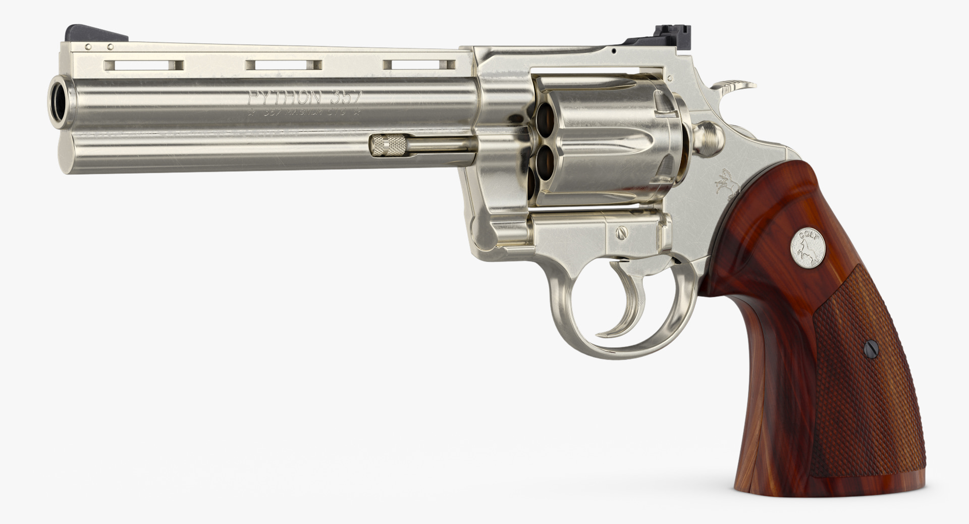 revolver colt python 3d model