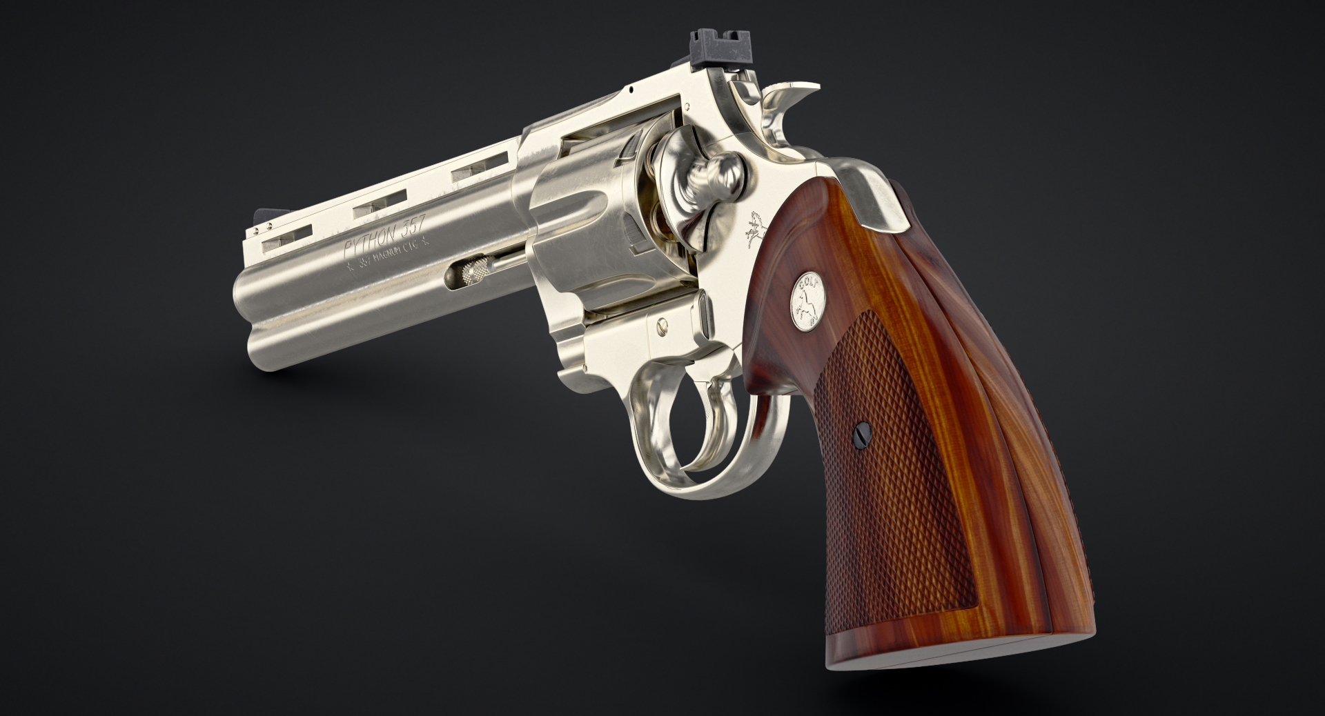 revolver colt python 3d model