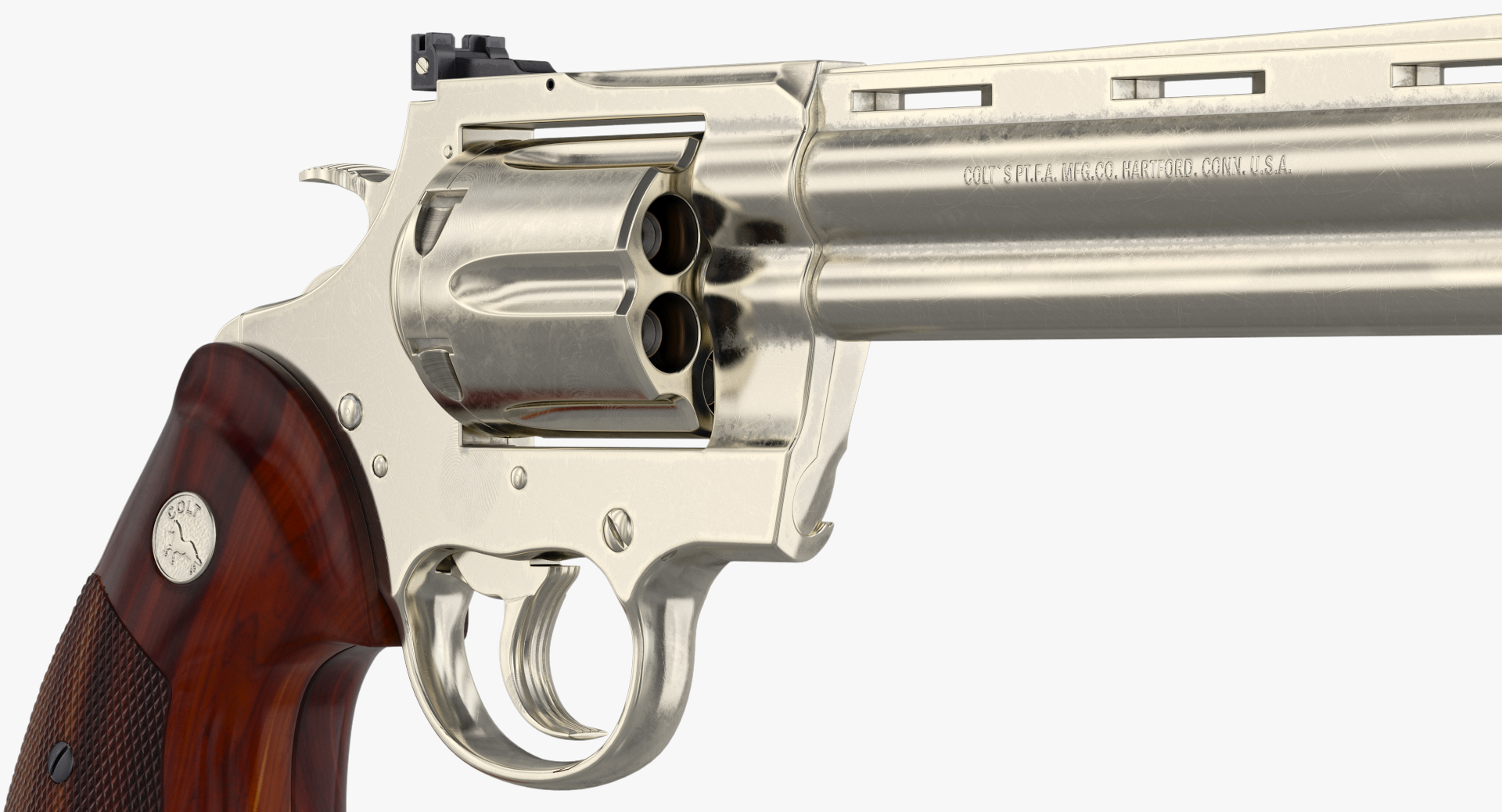 revolver colt python 3d model