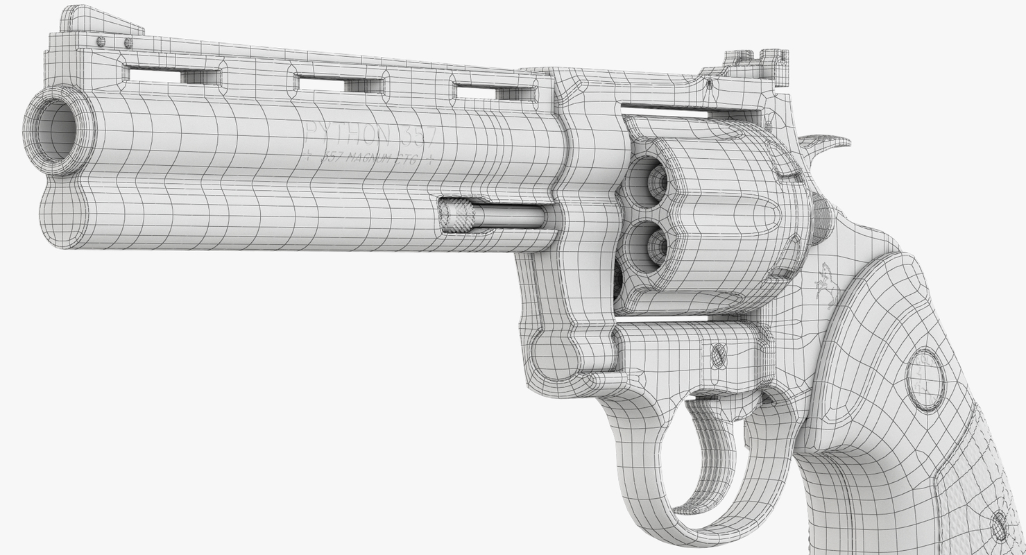 revolver colt python 3d model