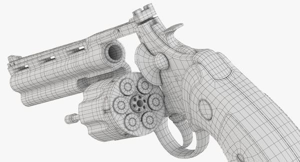 revolver colt python 3d model