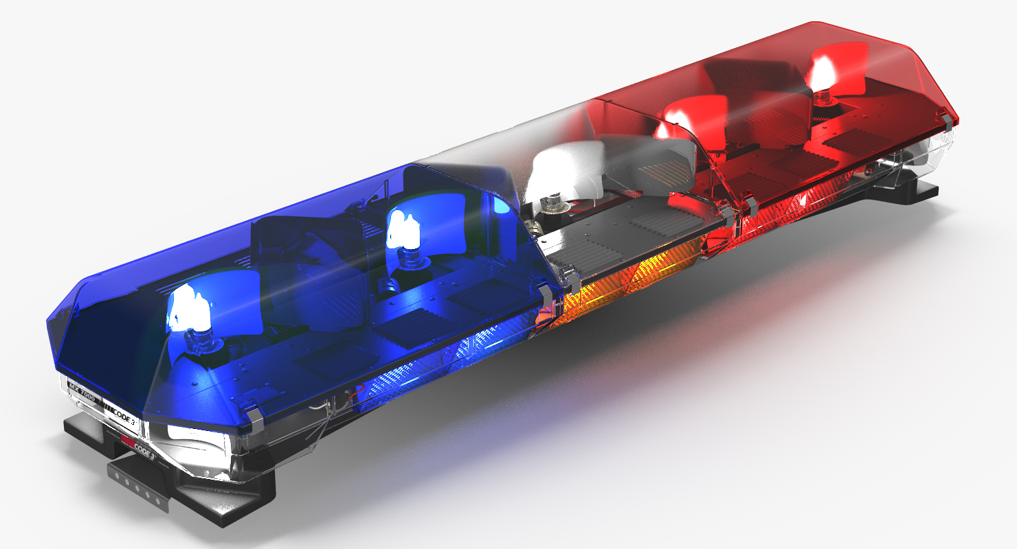 3d police lightbar code 3 model