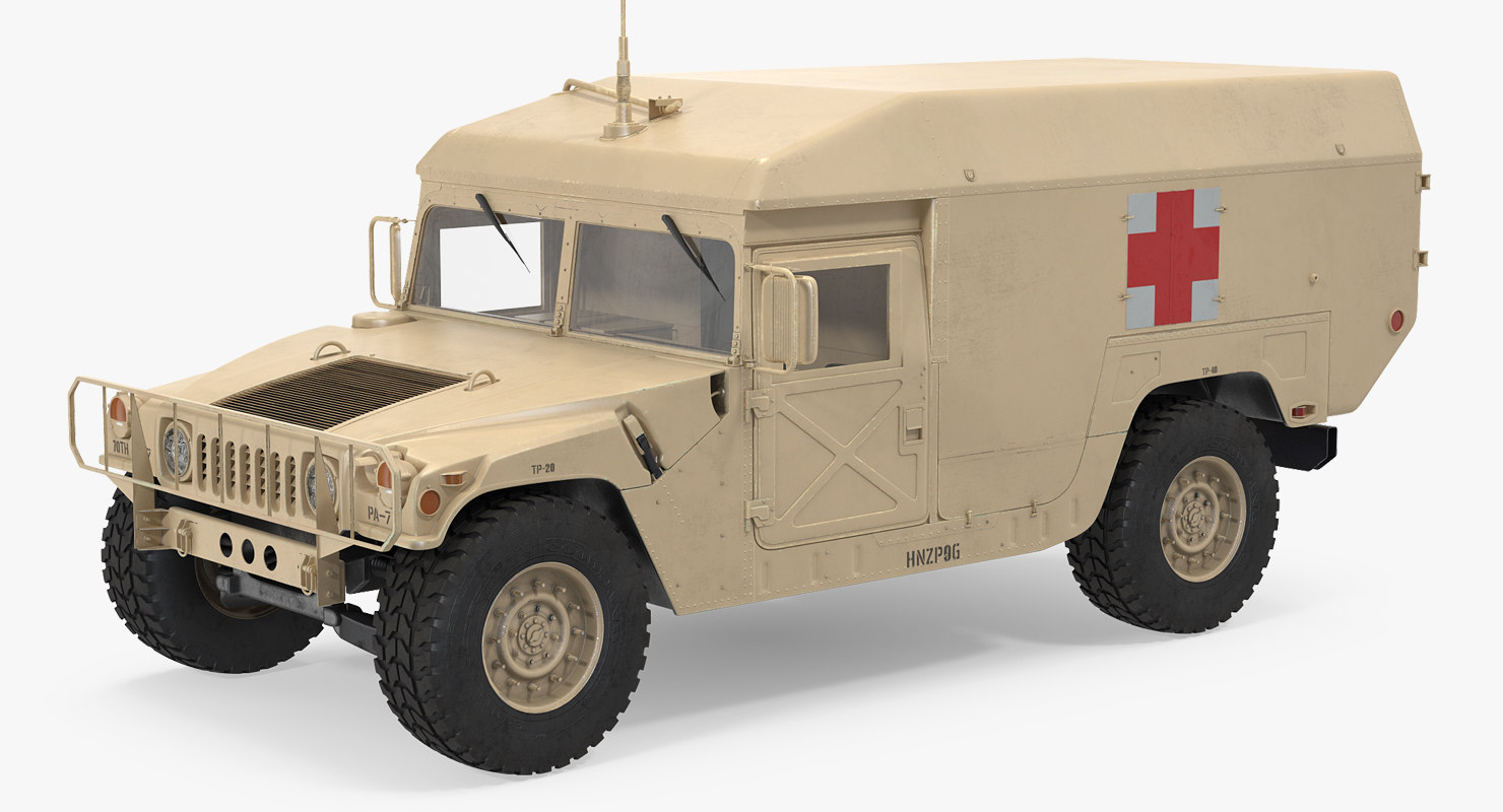 ambulance car hmmwv m996 3d model