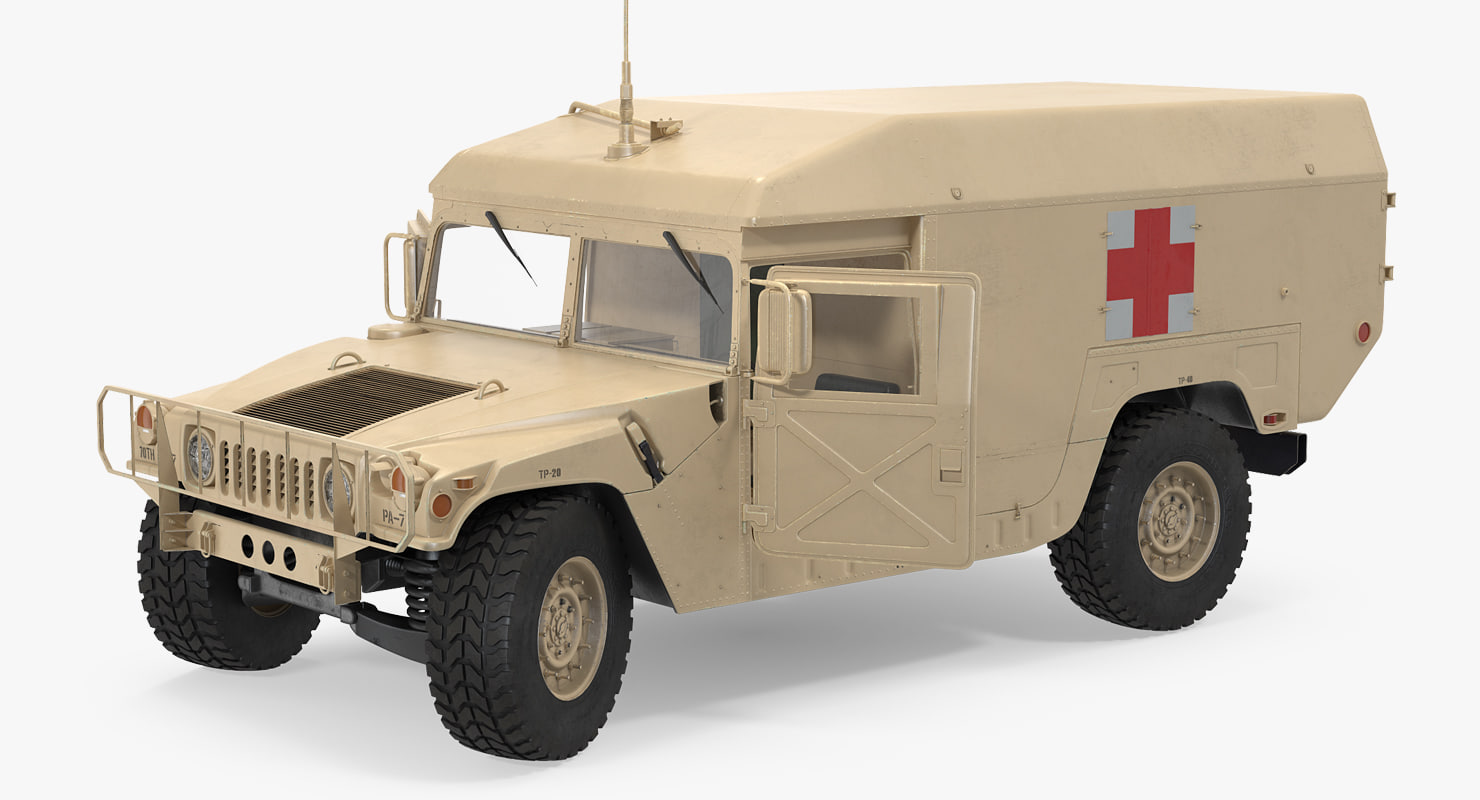 ambulance car hmmwv m996 3d model