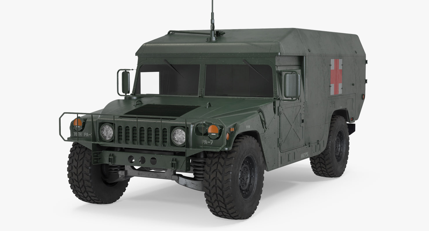 ambulance military car hmmwv 3d model