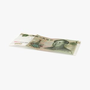 3d model 1 yuan note single