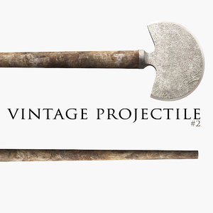 3d vintage ax projectile