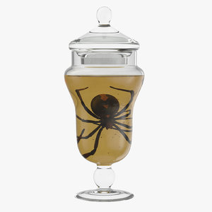 vintage specimen jar spider c4d