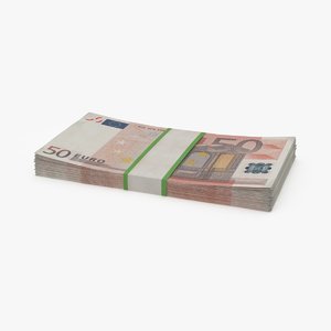 3d 50 euro bill pack