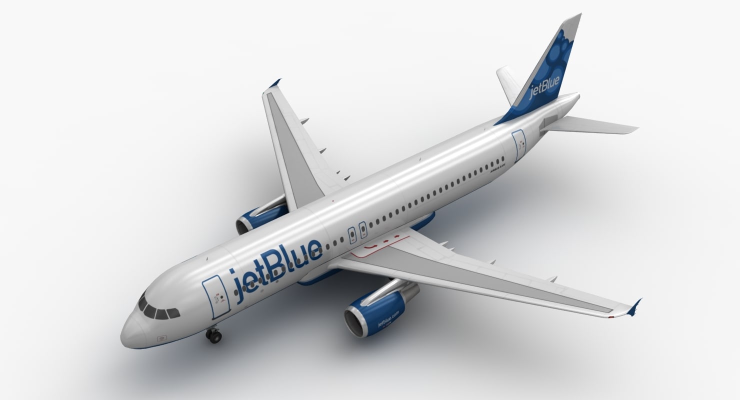 3d model airbus a320 jetblue