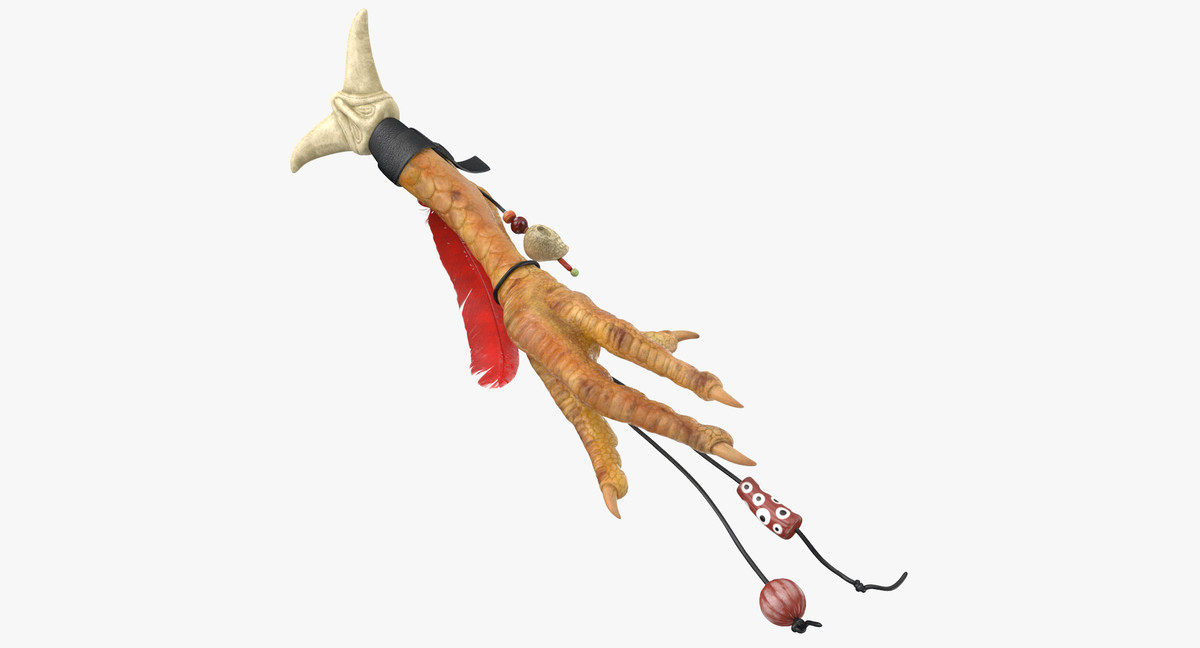 voodoo chicken foot charm 3d model