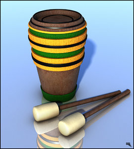 3d model cartoon drum