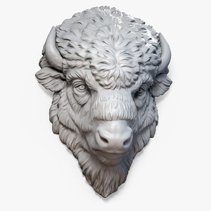 3d model american bison buffalo head