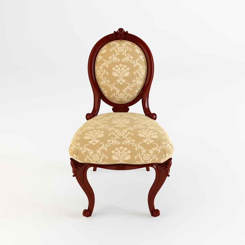 3d model victorian walnut ladies spoon chair