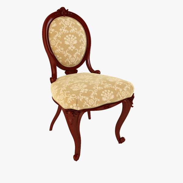 3d model victorian walnut ladies spoon chair