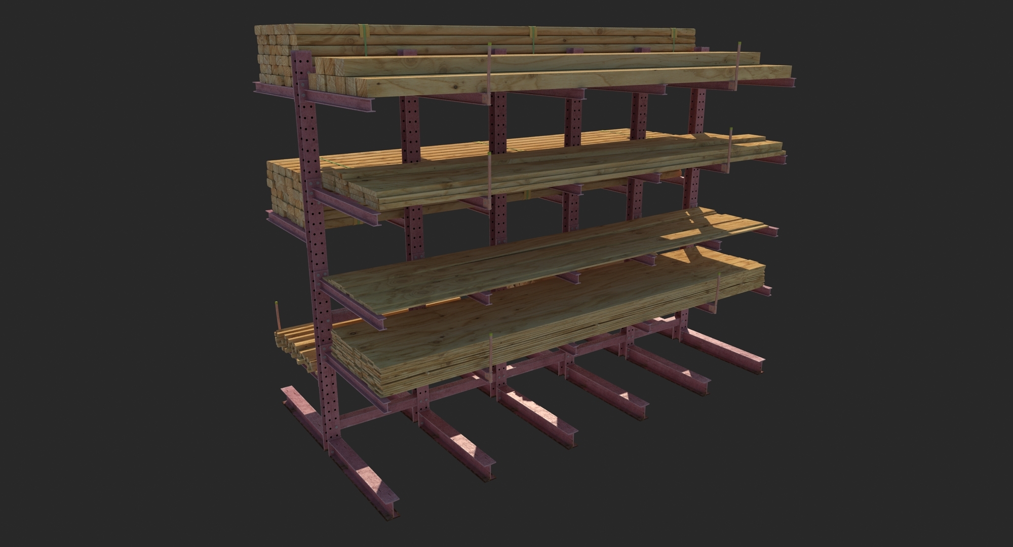 3d model modular racks loaded