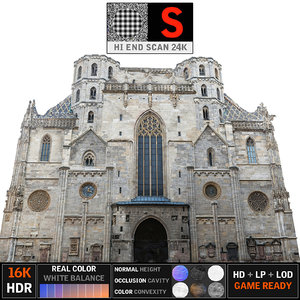 3d gothic architecture cathedral 24k model