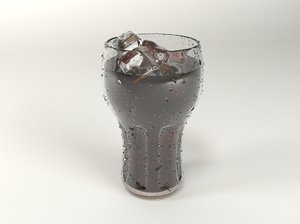 3d glass soda ice model