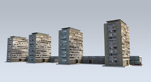 3d residential towers slums