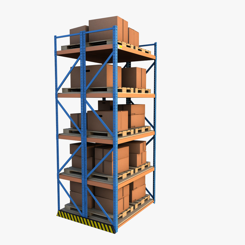 3d Model Warehouse Shelf 6184