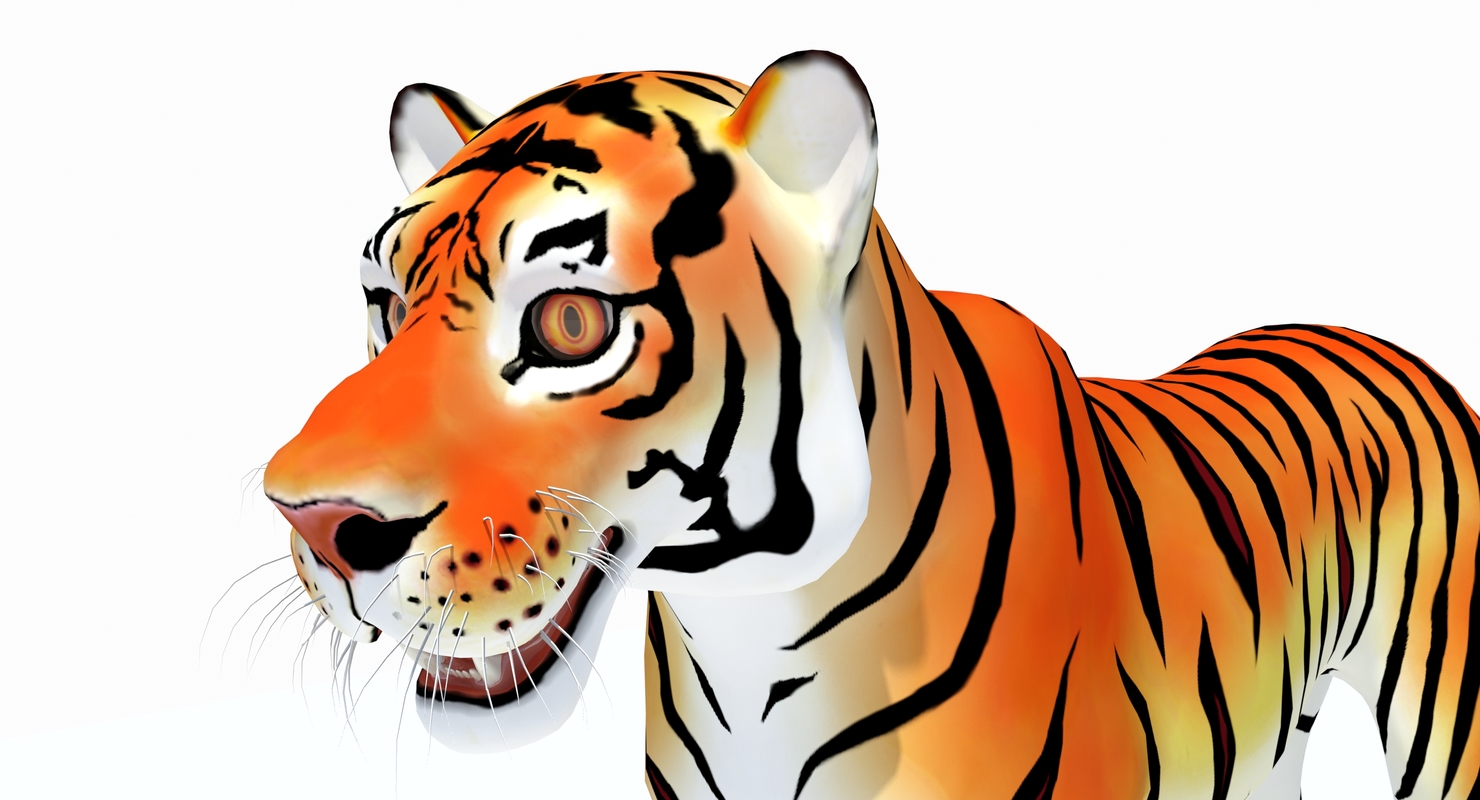 3d cartoon tiger