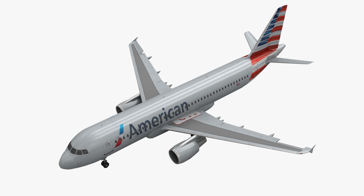 airbus a320 american airlines 3d model