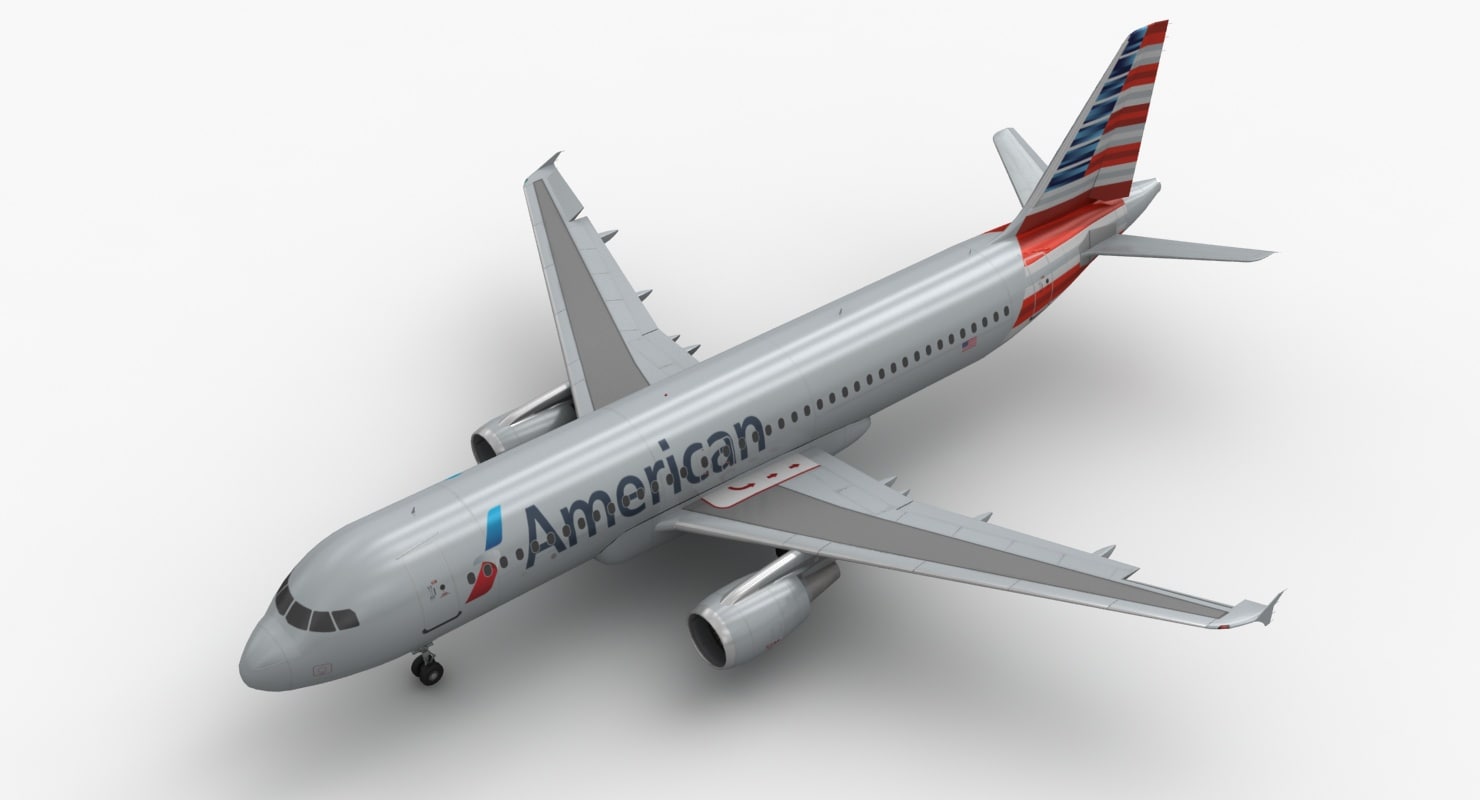 airbus a320 american airlines 3d model