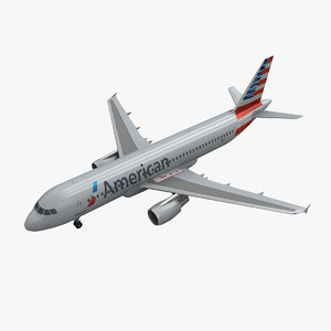 3d airbus a320 american airlines model