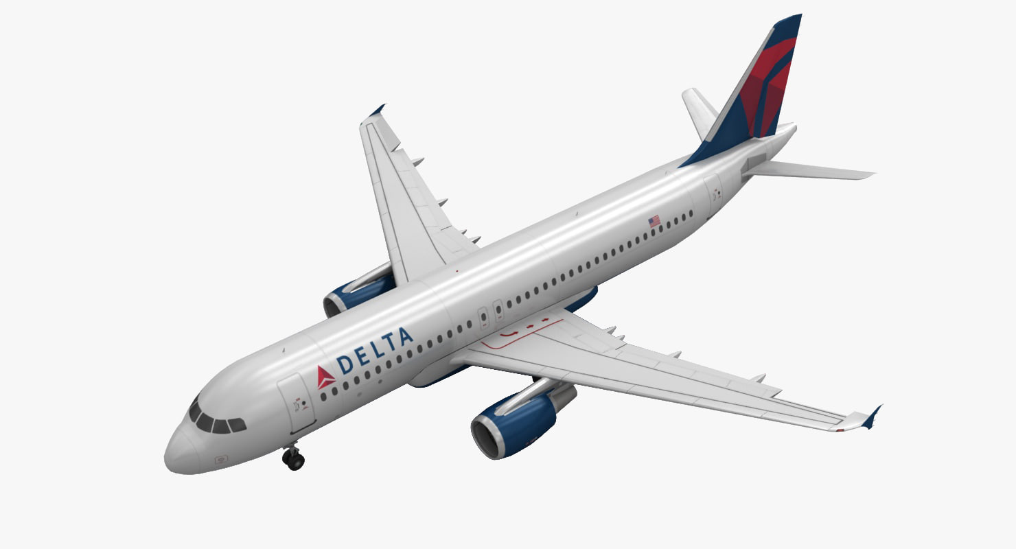 3d model airbus a320 delta airlines