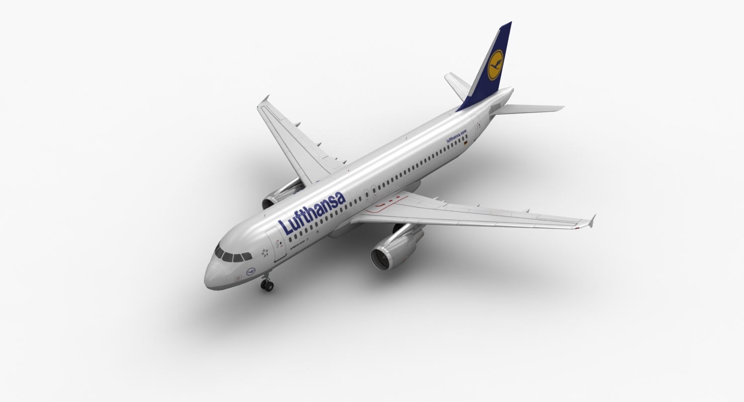 空中客车a320德国汉莎航空动画3d模型