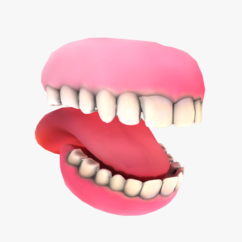 free tongue teeth 3d model