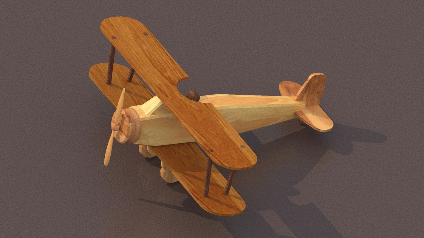 wooden toy biplane