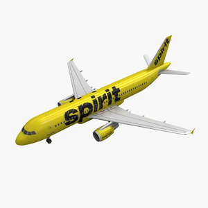 3d airbus a320 spirit airlines model