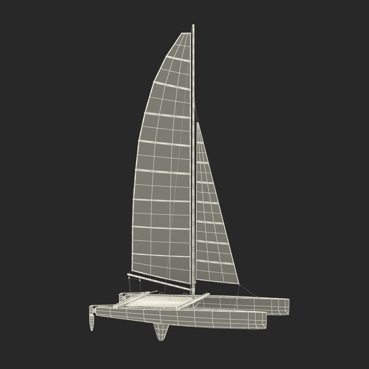 catamaran sailboat 3d model